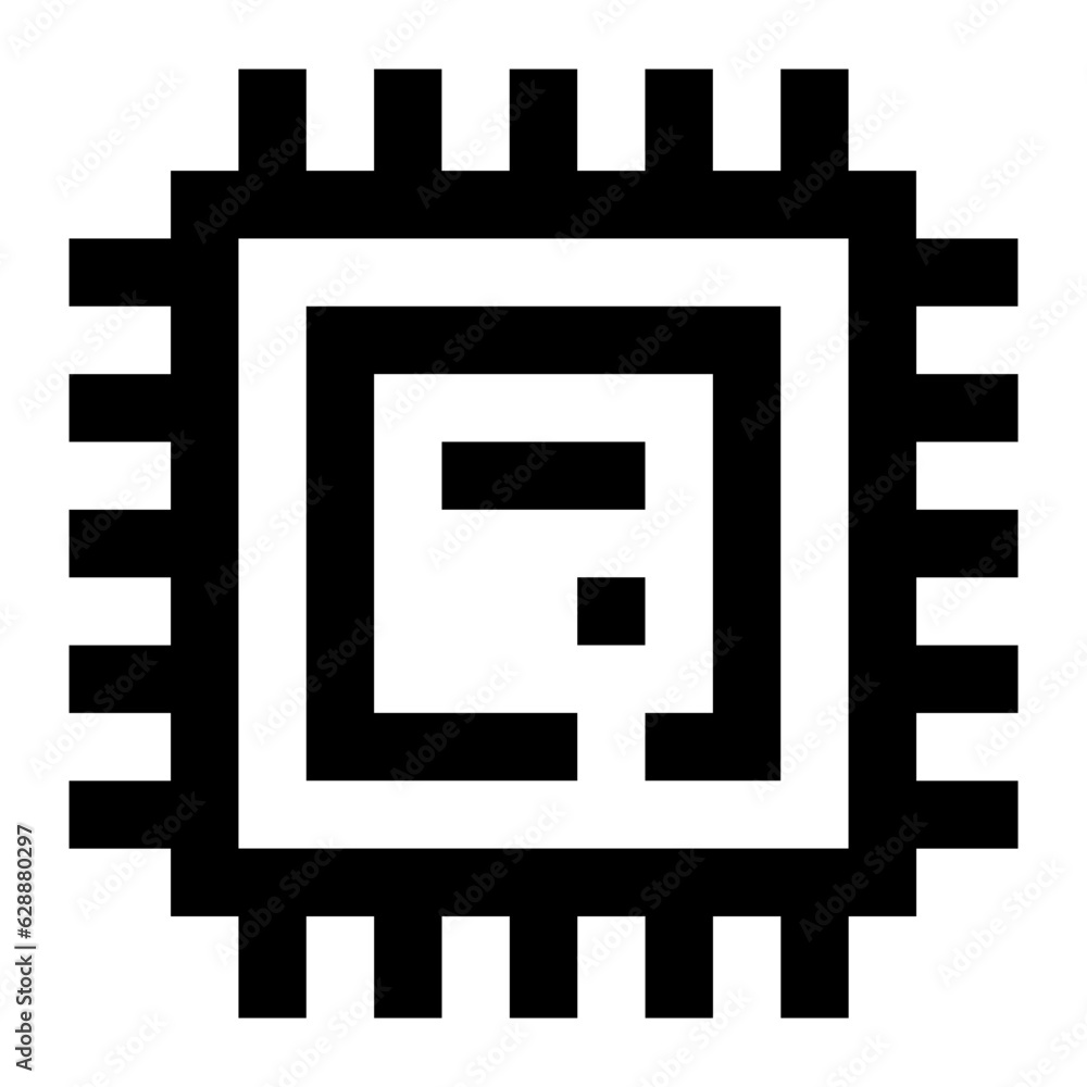Poster microchip icon. internet technology concept. icon in line style