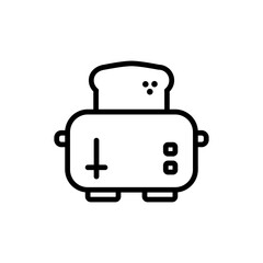 High-quality Toaster outline icon vector illustration. Modern design of a toaster, perfect for kitchen-related projects and food technology themes. Simple, trendy and visually appealing.
