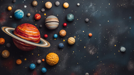 Celestial Ballet: Planets in Harmonious Orbit Around the Sun