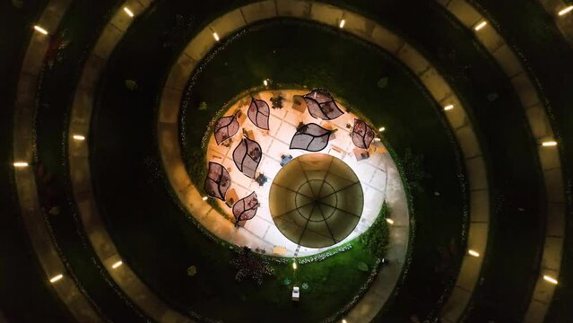 Yangi Oʻzbekiston (New Uzbekistan) park architecture in Tashkent city at night