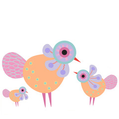 Bird minimal colorful love story