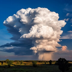 Obraz na płótnie Canvas Supercell Thunderstorm Rainstorm Tornado warning Weather Storm Chasing Photography