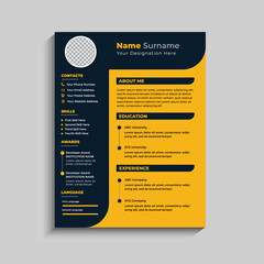Modern Clean Resume CV Template Design