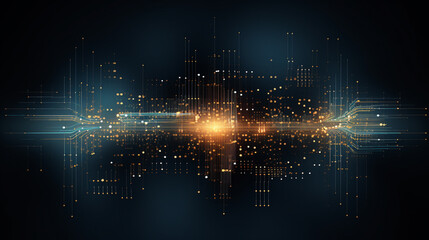 Obraz premium Power of Tech: Streaming Digital Data from Modern Circuitry