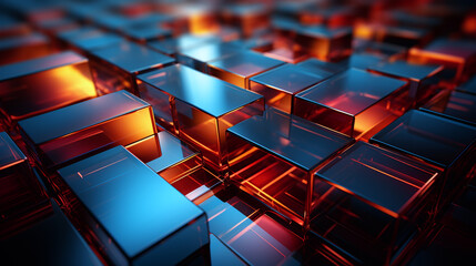 futuristic squares abstract background, generative ai