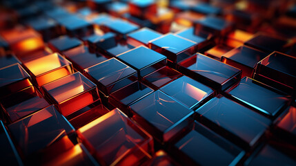 futuristic squares abstract background, generative ai