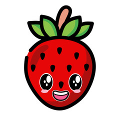 Obraz premium pictures of fruit with happy emotions that are suitable for inviting children to like eating fruit