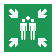 Evacuation Assembly Point Symbol. 
