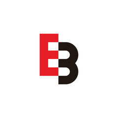 letter eb colorful simple geometric logo vector