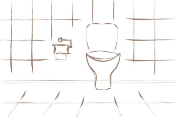 toilet sketch hand draw art decor background vector