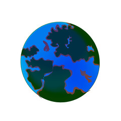 earth globe, or planet earth , without background