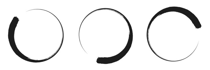 Collection hand drawn round shape. Sketch of circular doodles with a marker. Set of circular frames. Vector illustration on a isolation white background.