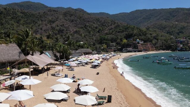 Amazing 4k drone footage flying low over Yelapa Beach