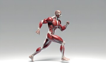 Fototapeta na wymiar Anatomy of sprint running, generative ai