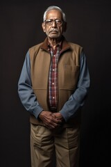 Obraz premium An Old Man in a Brown Jacket Fictional Character Created By Generative AI
