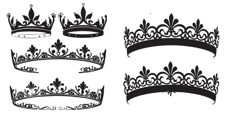 Unique and Artistic Queen crown silhouette vector illustration
