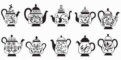 Creative and Awesome Tea Cattle silhouette vector collection.