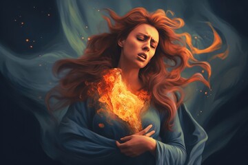The Enchanting Beauty of the Flame-Haired Woman Fictional Character Created By Generative AI