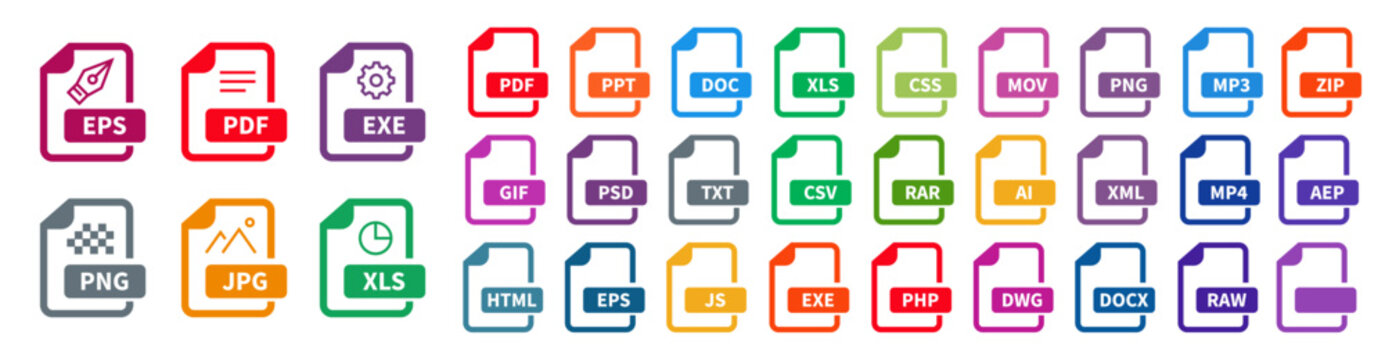 files icons :  jpg, xls, doc, zip, ...