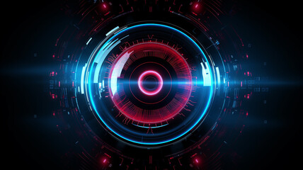 Futuristic eye scan. Technology background concept. Generative AI.