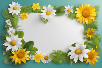 Fototapeta premium frame of flowers (Generative AI) 