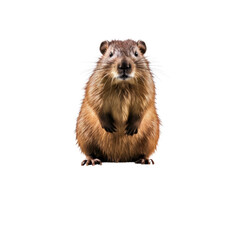 A sitting animal in its natural habitat. Isolated background. Transparent PNG. Generative AI