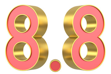 8.8 sale. August sale. 3D illustration.