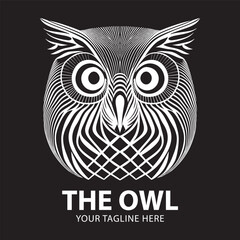 Abstract owl linear design logo.