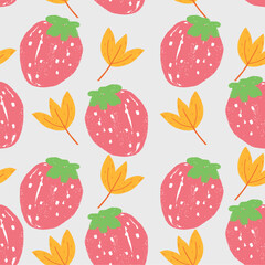 Strawberry seamless pattern. Vector illustration.