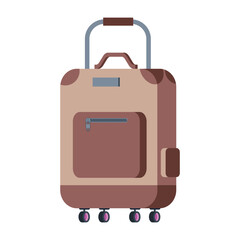 Vintage away suitcase vector cartoon illustration isolated on a white background.