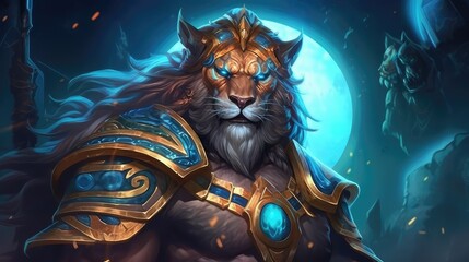 Fantasy Barbarian Warlord. Unleashing the Might of Ancient Legends in a Mythical Battle