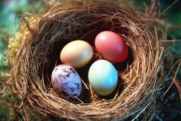 Naklejka na ściany i meble Four Eggs in a Bird's Nest