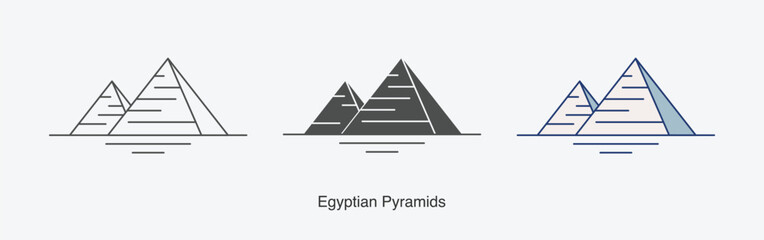 Egyptian Pyramids icon in different style vector illustration. Egyptian Pyramids vector icons designed filled, outline, line and stroke style for mobile concept and web design. 
