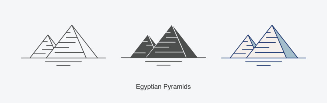 Egyptian Pyramids icon in different style vector illustration. Egyptian Pyramids vector icons designed filled, outline, line and stroke style for mobile concept and web design. 