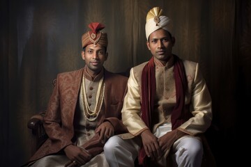 The Two Indian Men Wearing Suits and Turbans Fictional Character Created By Generative AI
