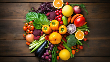Colorful array of fresh vegetable , Background, Food Photography, Generative Ai
