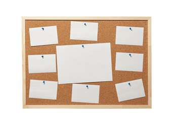 Office Cork Board for notes with blank notes