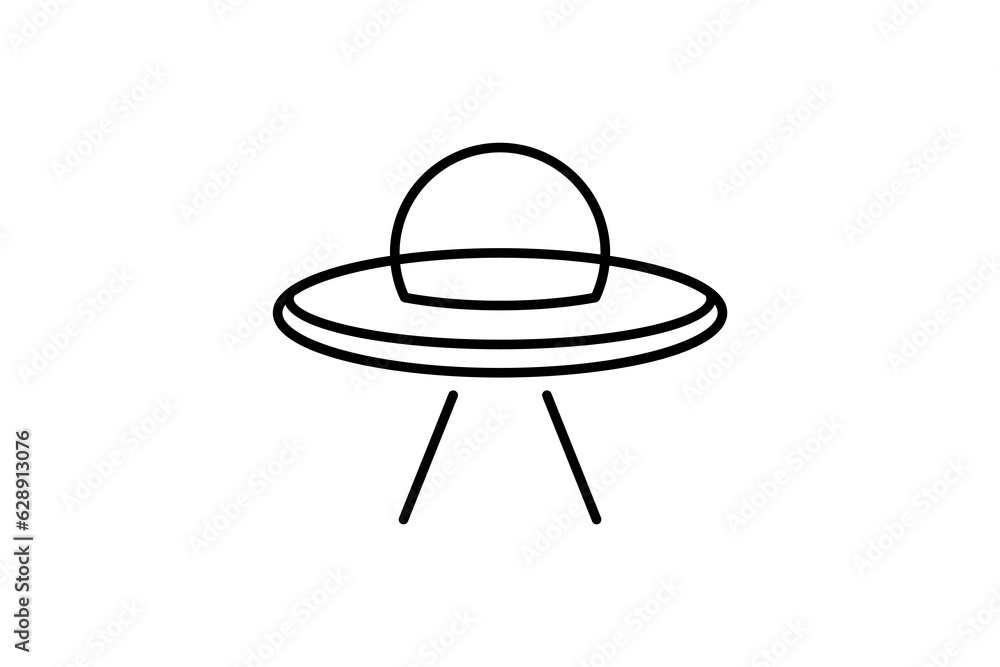 Poster alien planes. icon related to space exploration. line icon style. simple vector design