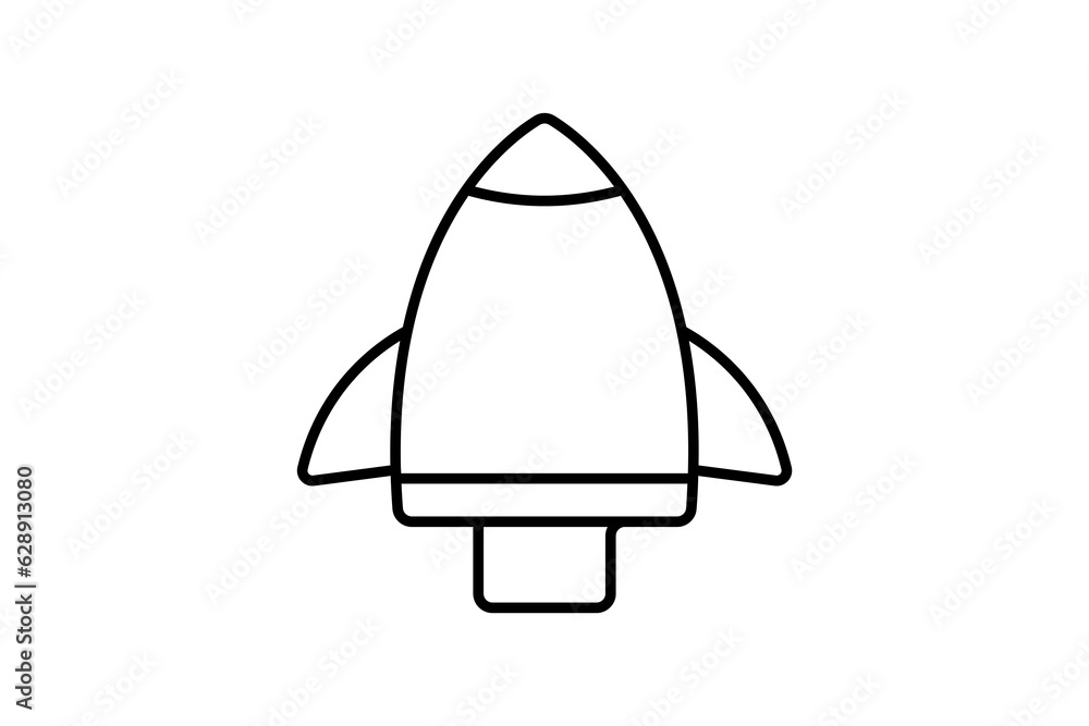 Poster rocket. icon related to space exploration. line icon style. simple vector design