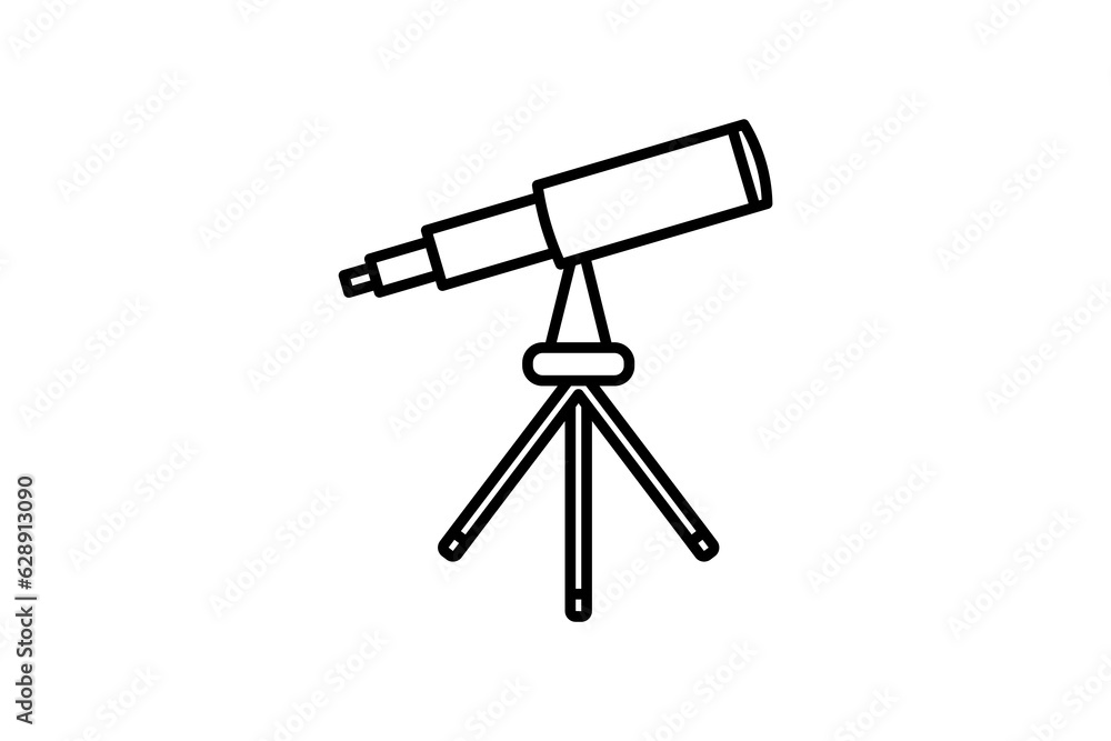 Poster telescope. icon related to space exploration. line icon style. simple vector design