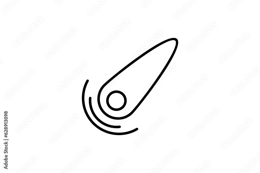 Poster meteor. Icon related to space exploration. line icon style. Simple vector design