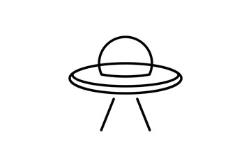 alien planes. Icon related to space exploration. line icon style. Simple vector design