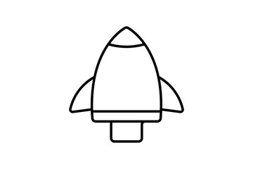 Naklejka premium rocket. Icon related to space exploration. line icon style. Simple vector design