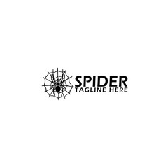 Spider Logo Template, Insect Animal Icon isolated on white background