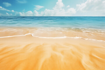 Fototapeta na wymiar beach and sea with blue sky Generative AI