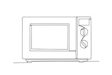 Oven continuous line drawing vector illustration of kitchenware
