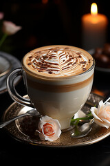 Intricate Bubbles in a Creamy Coffee, Highlighting the Art of Espresso Making - Generative AI