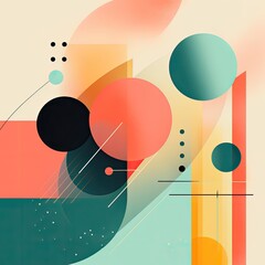 A bold abstract poster layout with shapes and lines generative AI