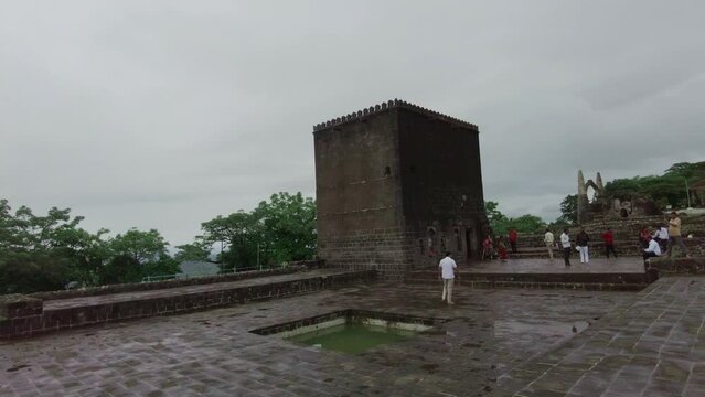 27 July 2023, Junnar, Maharashtra, India. Shivneri Fort is a 17th-century military fortification, It is the birthplace of Chhatrapati Shivaji Maharaj, the emperor and founder of the Maratha Empire. 