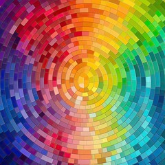 Obraz premium A colorful plastic lid mosaic tile pattern generative AI